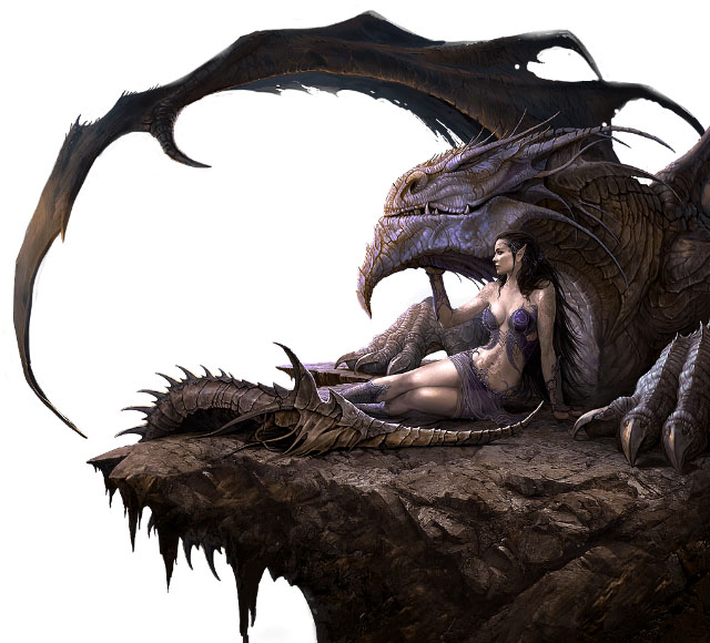 картинка дракона и девушки
